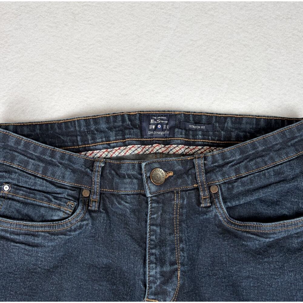 Ben Sherman Slim Straight Jeans Men’s 33x32 Dark Wash Stretch Y2K Denim - Picture 3 of 11